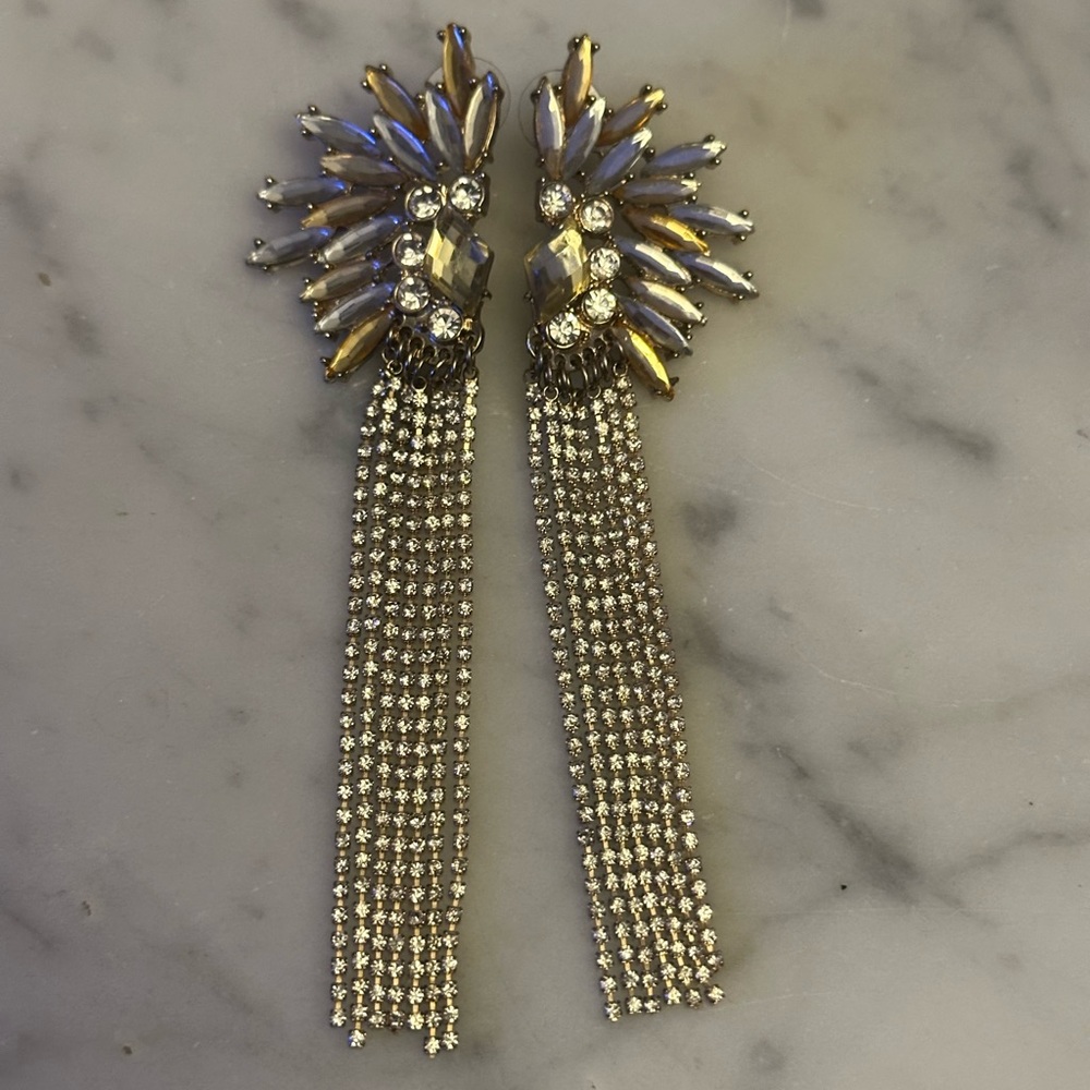 Elegant Gold and Silver Dangle Earrings